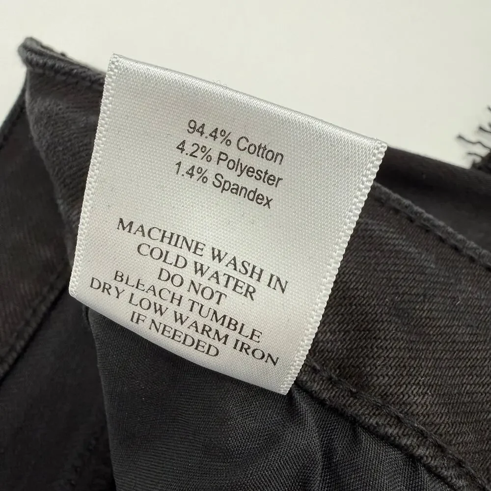 Just USA Jeans Women’s Size 33/16 Black Mid Rise Slim Straight Leg Raw Hem NWT